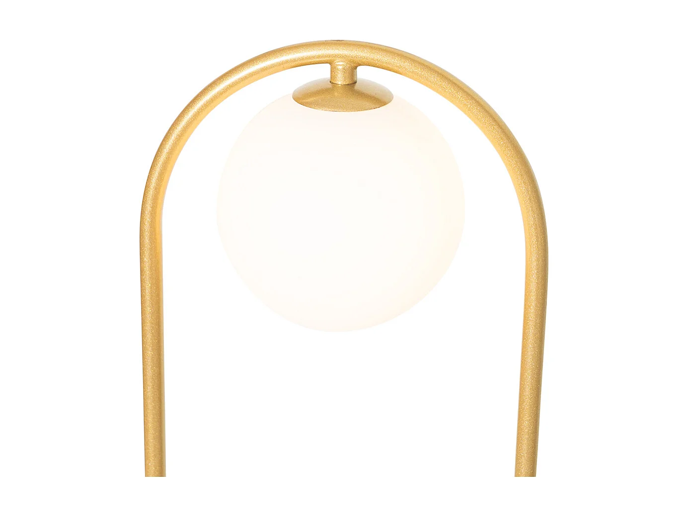 Lampadaire Art Déco doré avec verre blanc - Isabella