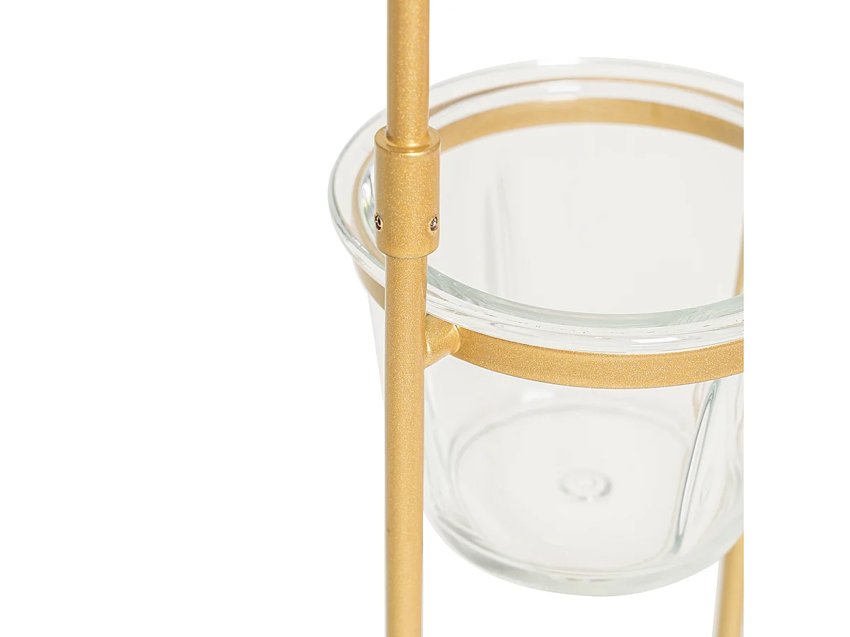 Lampadaire Art Déco doré avec verre blanc - Isabella