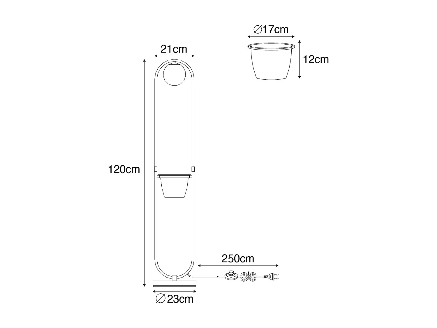 Lampadaire Art Déco doré avec verre blanc - Isabella