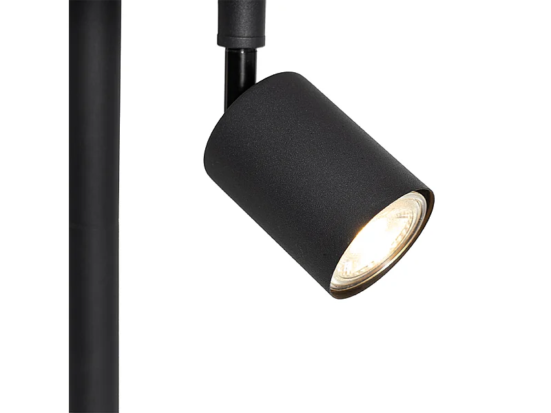 Lampadaire noir avec intérieur blanc et lampe de lecture - Jelena