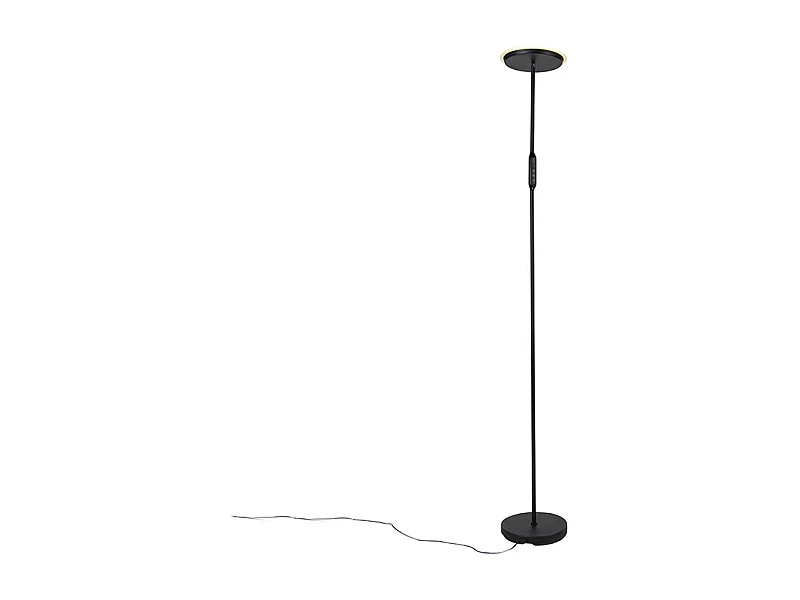 Lampadaire moderne noir avec LED et variateur - Bumu