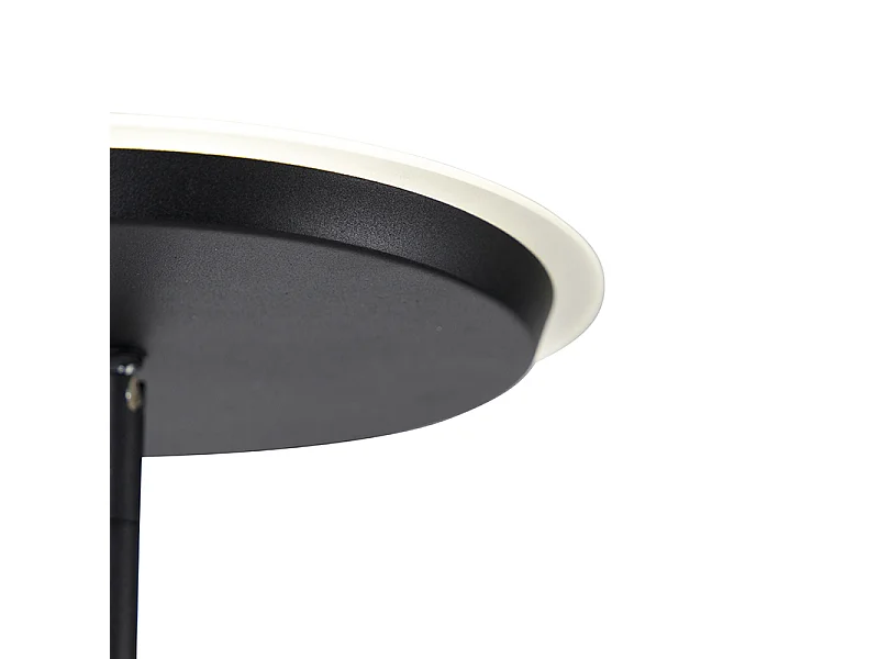 Lampadaire moderne noir avec LED et variateur - Bumu