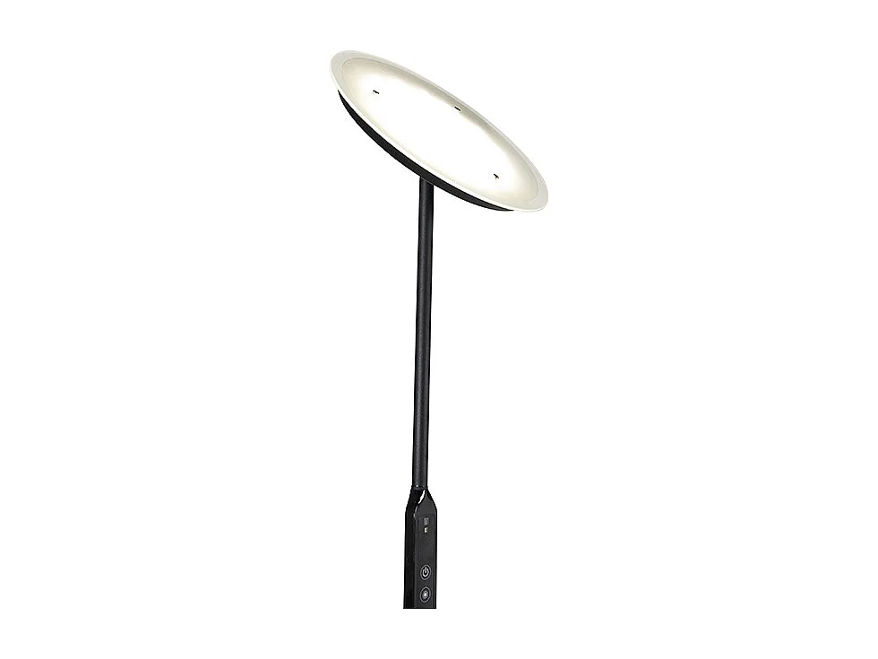 Lampadaire moderne noir avec LED et variateur - Bumu