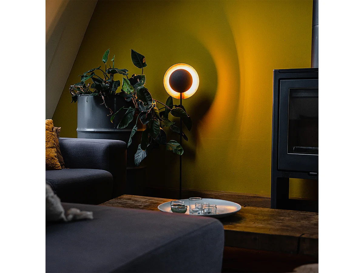 Lampadaire Art Déco noir avec doré - Emilienne