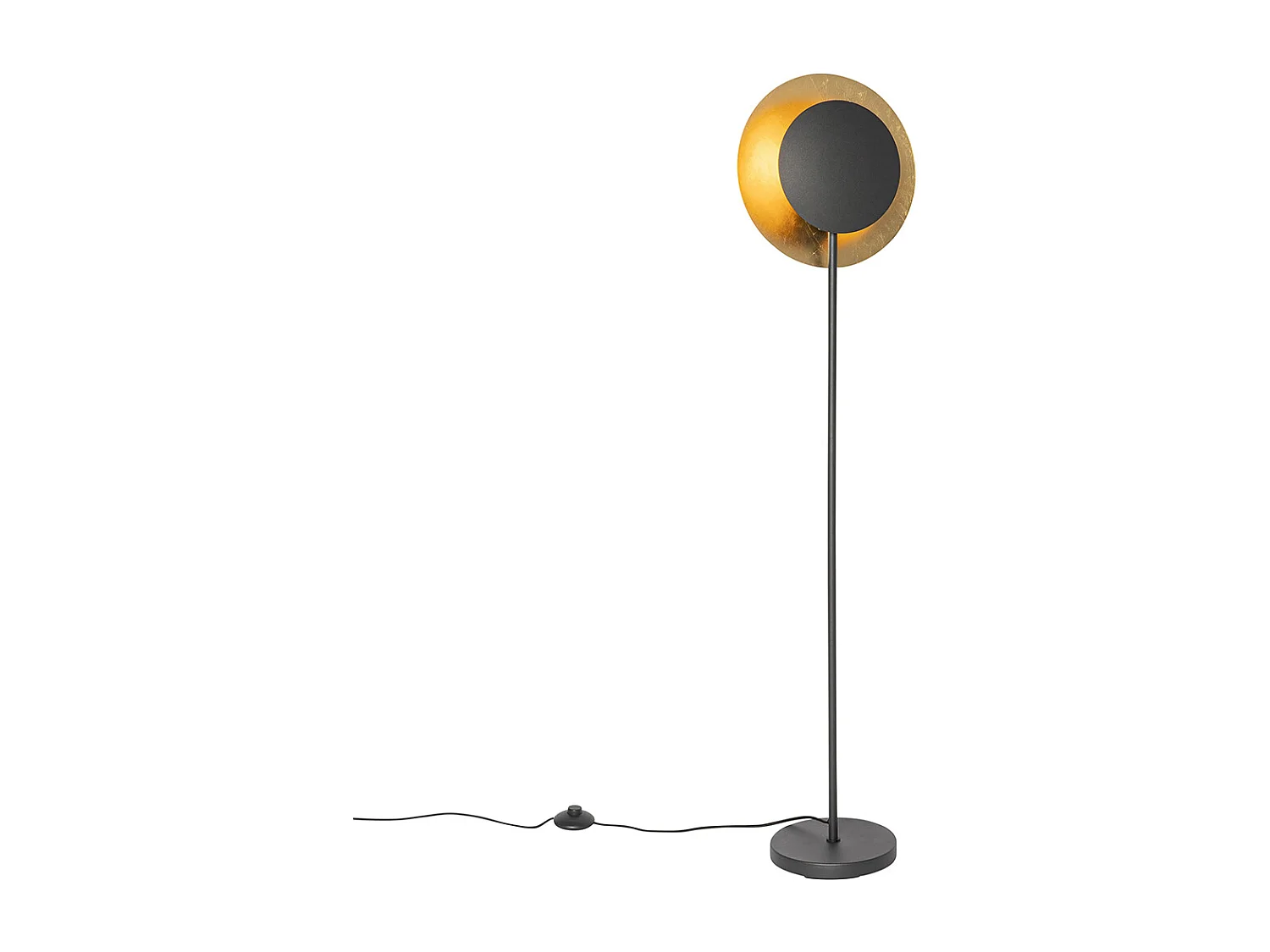 Lampadaire Art Déco noir avec doré - Emilienne