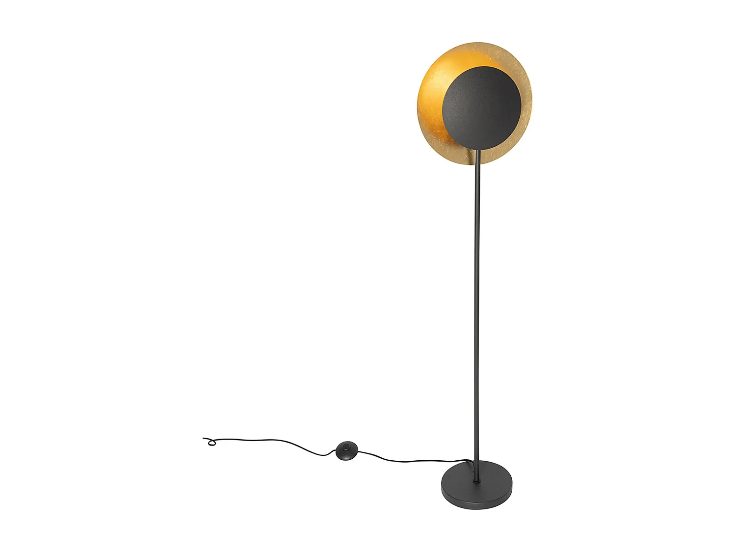 Lampadaire Art Déco noir avec doré - Emilienne