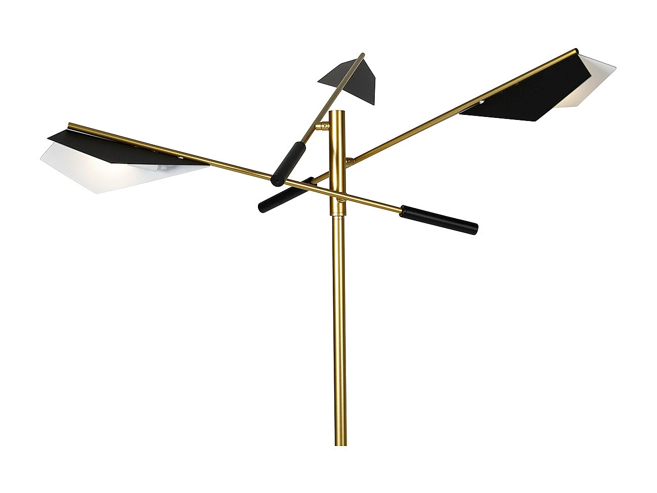 Lampadaire design noir avec or 3 lumières - Sinem