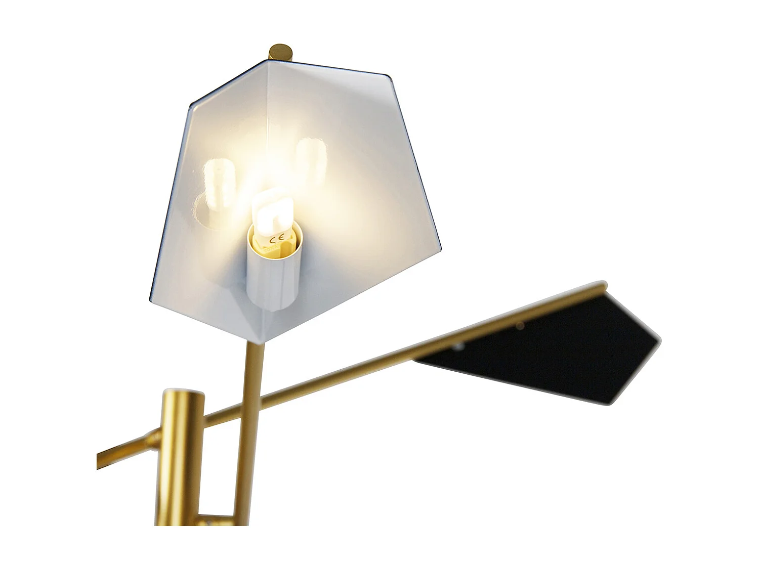 Lampadaire design noir avec or 3 lumières - Sinem