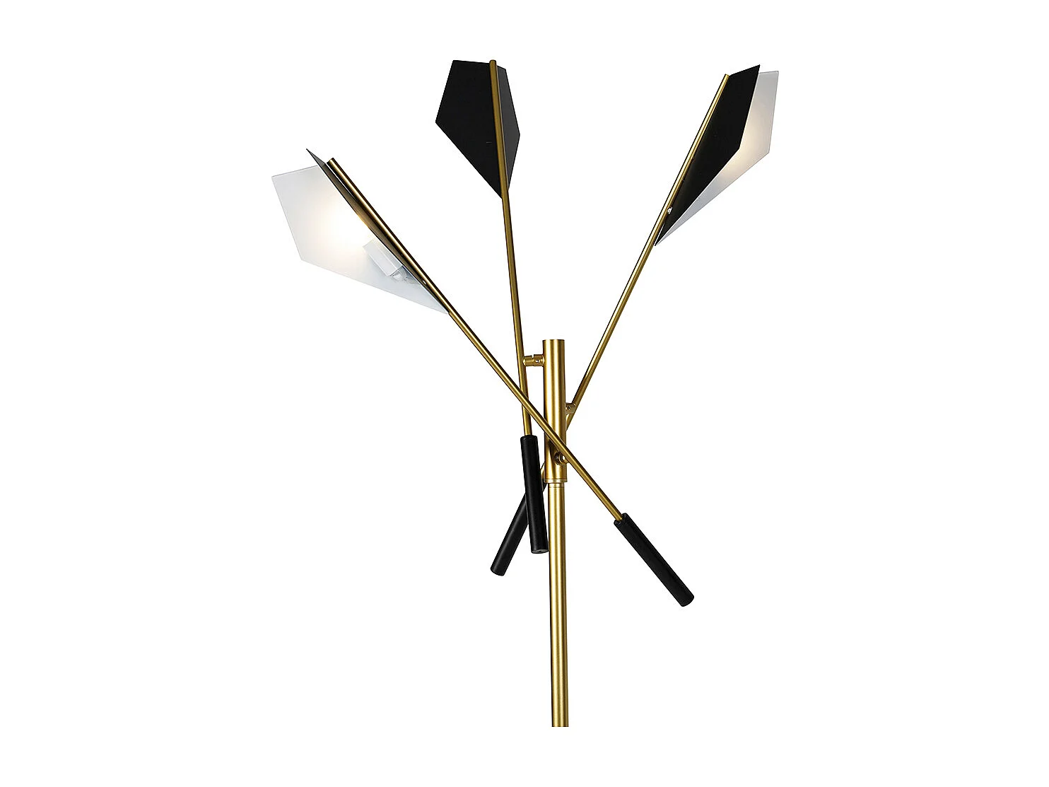 Lampadaire design noir avec or 3 lumières - Sinem