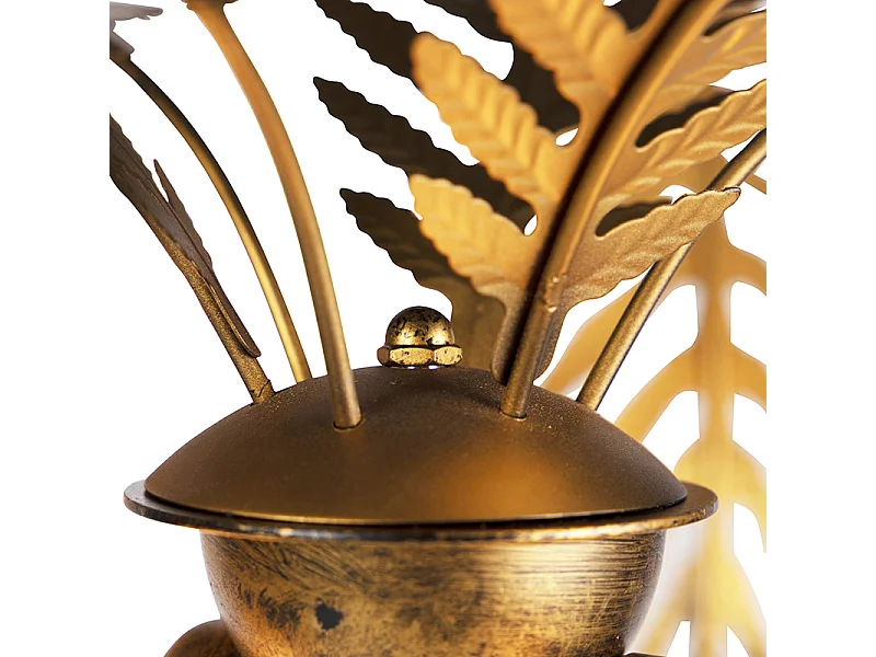 Lampadaire vintage doré 156 cm 2 lumières - Botanica