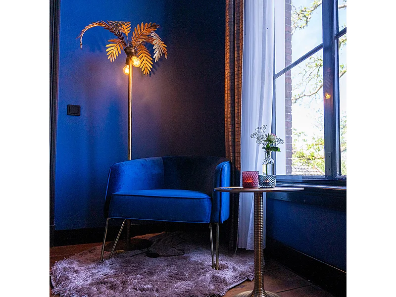 Lampadaire vintage doré 156 cm 2 lumières - Botanica