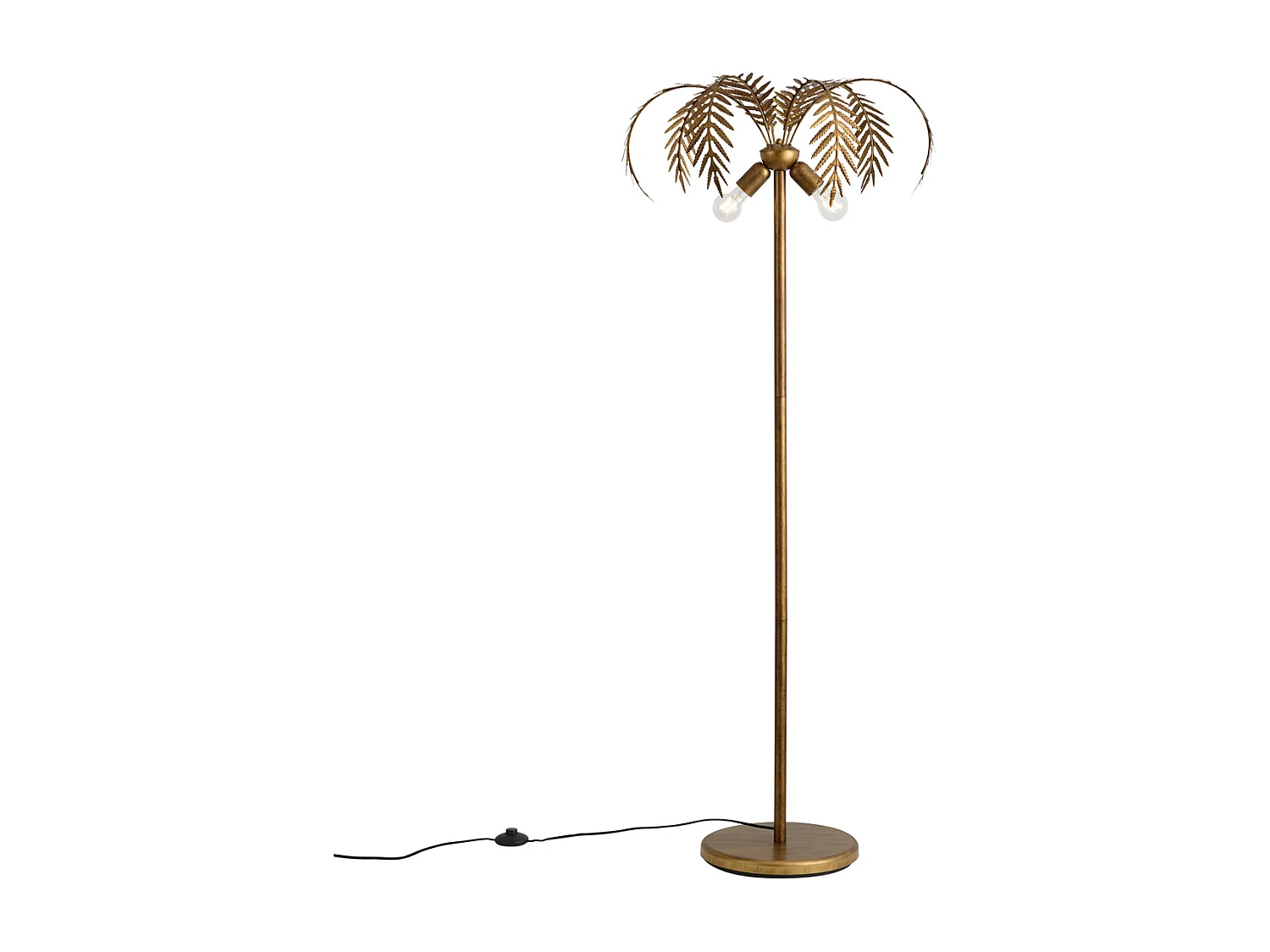 Lampadaire vintage doré 156 cm 2 lumières - Botanica