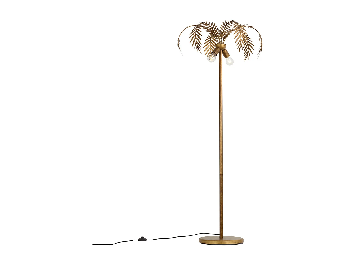 Lampadaire vintage doré 156 cm 2 lumières - Botanica