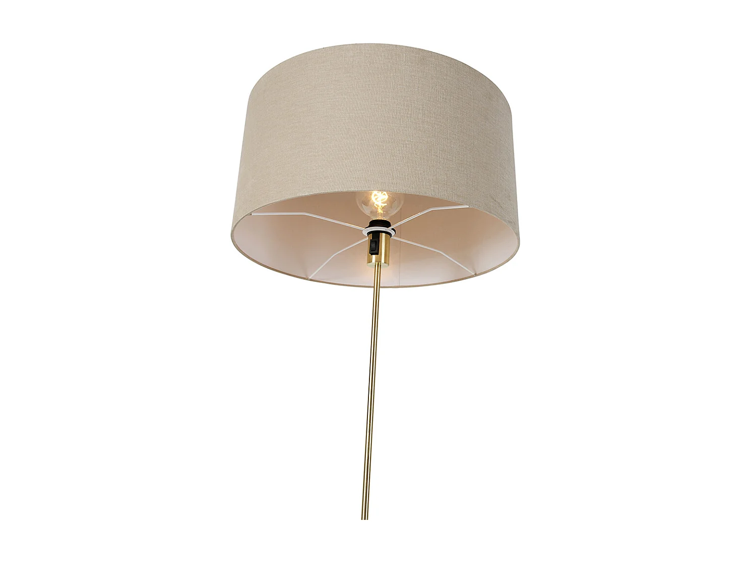 Lampadaire orientable doré avec abat-jour marron clair 50 cm - Parte
