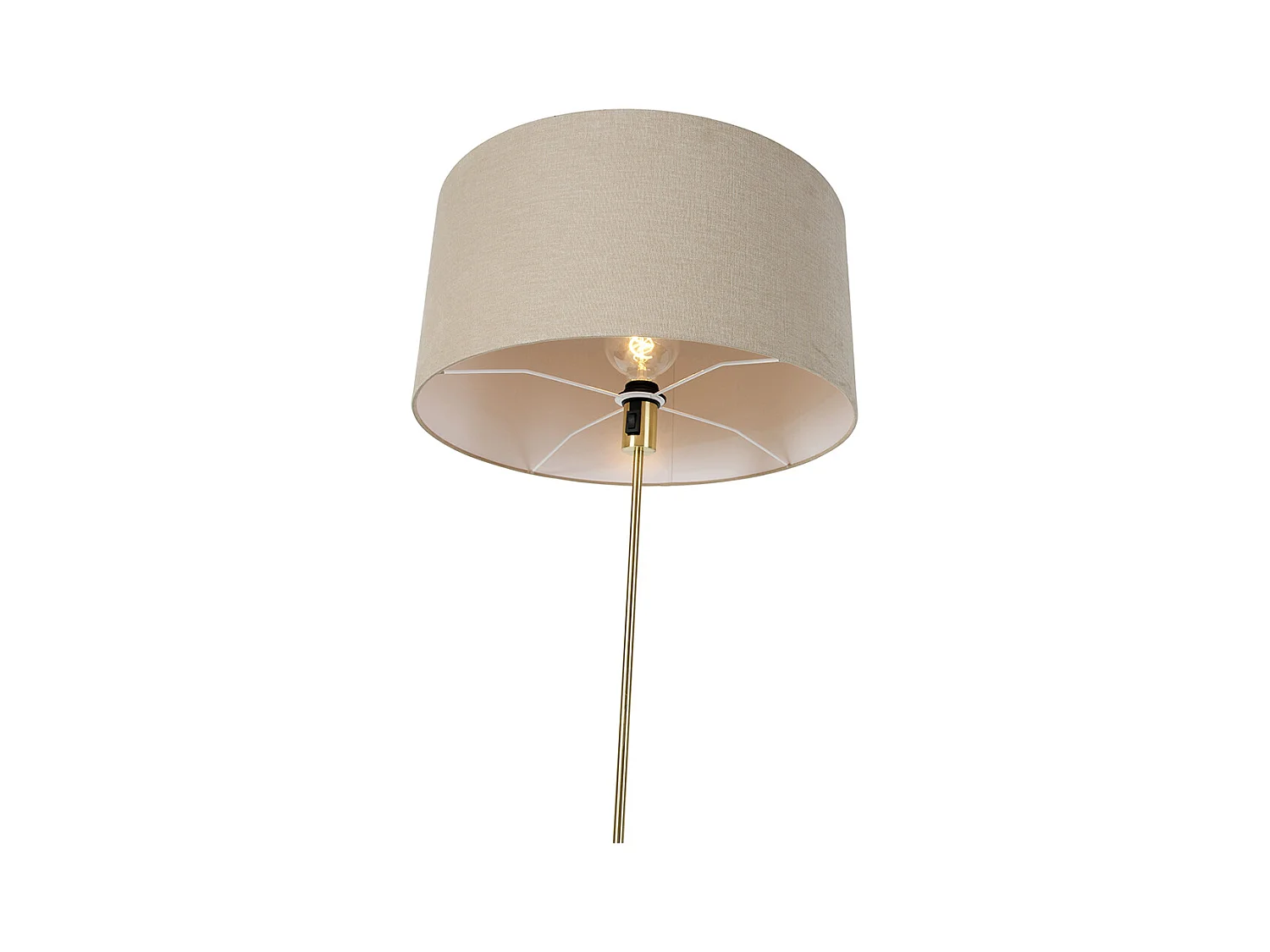 Lampadaire orientable doré avec abat-jour marron clair 50 cm - Parte