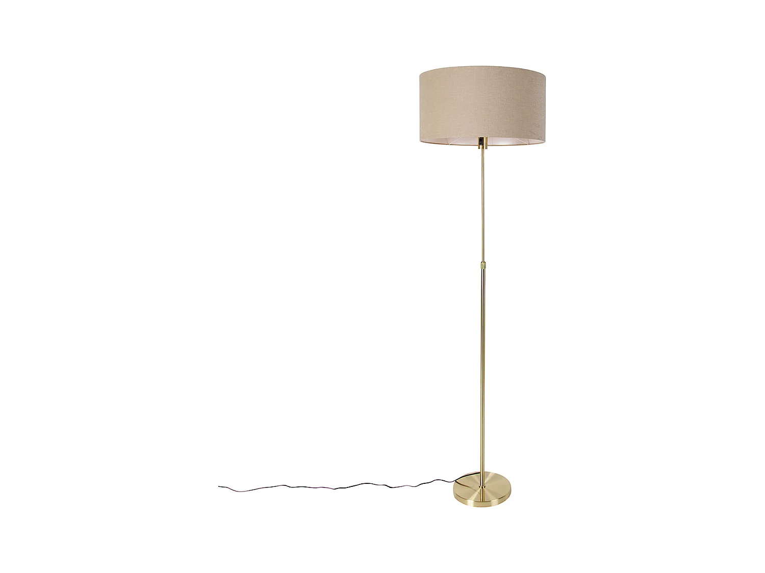 Lampadaire orientable doré avec abat-jour marron clair 50 cm - Parte