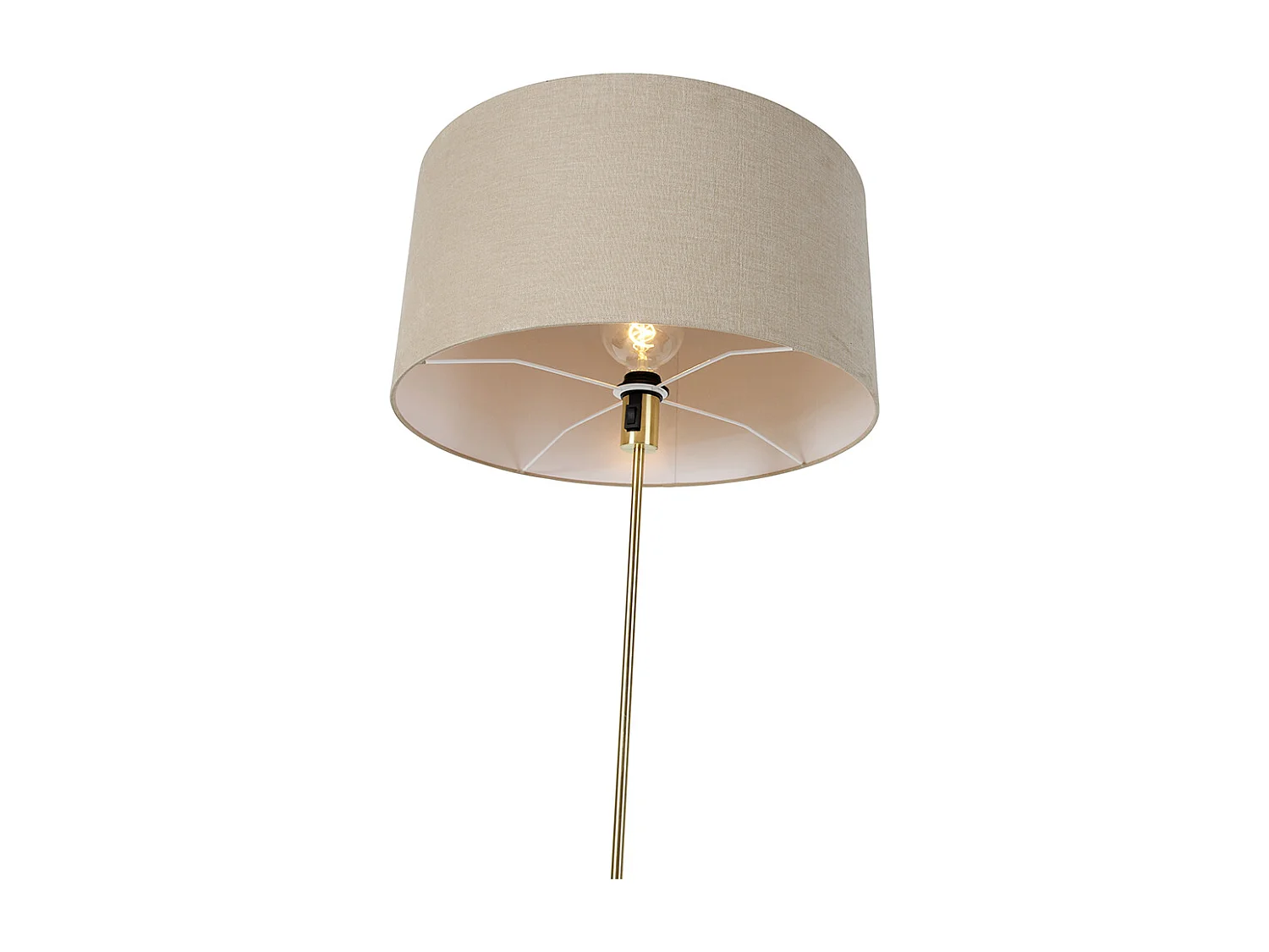 Lampadaire réglable or avec abat-jour brun clair 50 cm - Parte