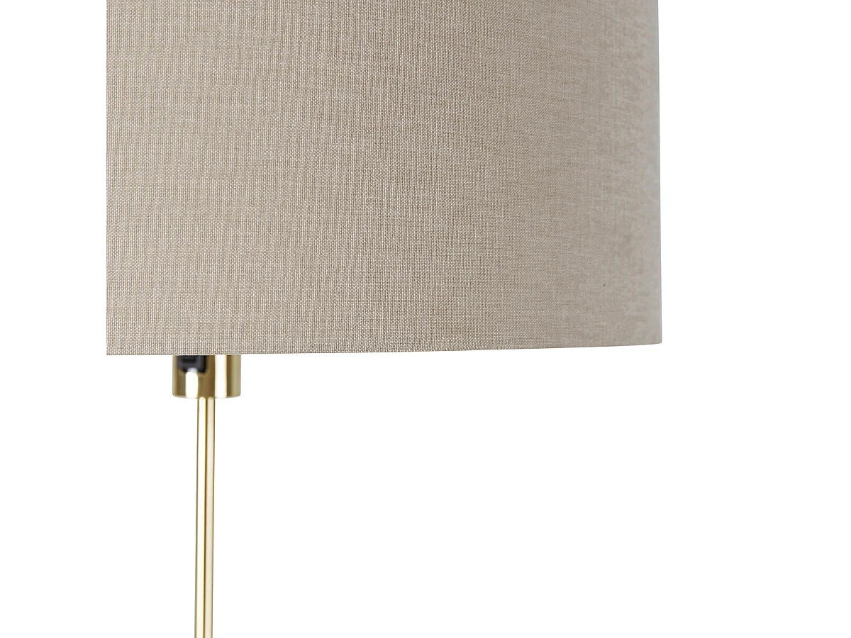 Lampadaire réglable or avec abat-jour brun clair 50 cm - Parte