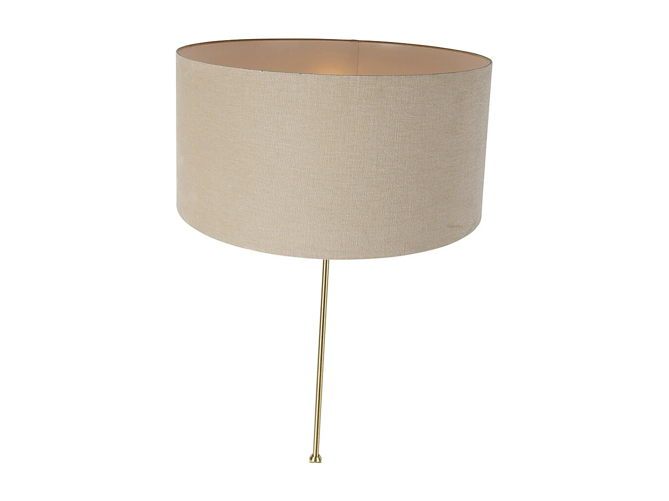 Lampadaire réglable or avec abat-jour brun clair 50 cm - Parte