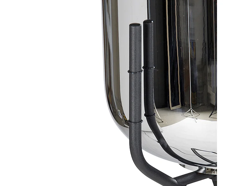 Lampadaire design noir avec verre fumé - Bliss