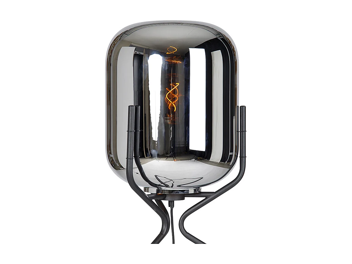 Lampadaire design noir avec verre fumé - Bliss