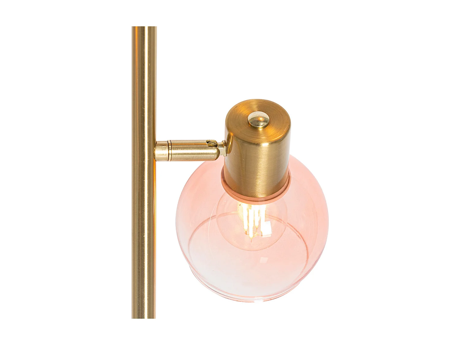 Lampadaire Art Déco or avec verre rose 3 lumières - Vidro