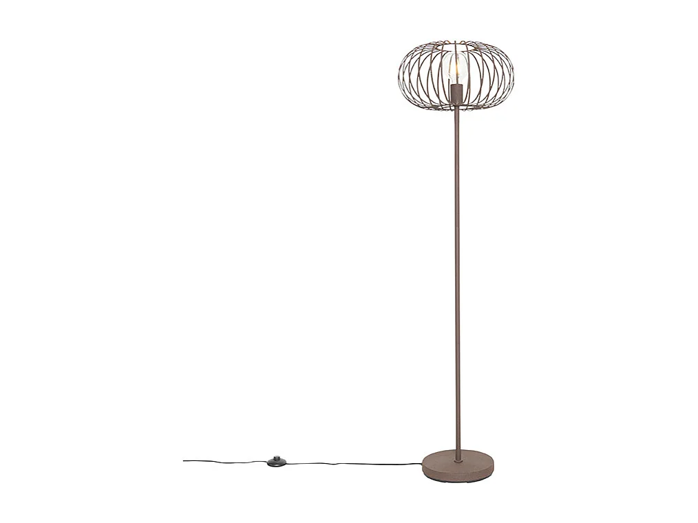 Lampadaire design marron rouille filaire - Johanna