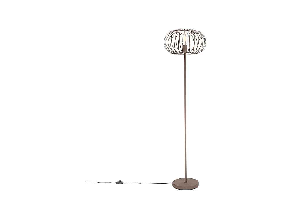 Lampadaire design marron rouille filaire - Johanna