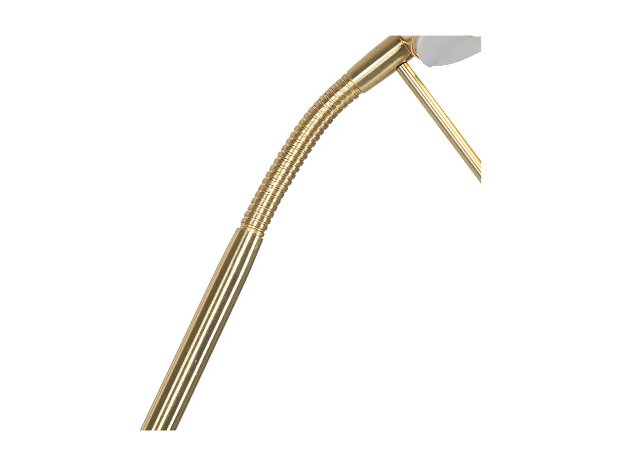 Lampadaire moderne en laiton avec lampe de lecture avec LED dim to warm - Diva