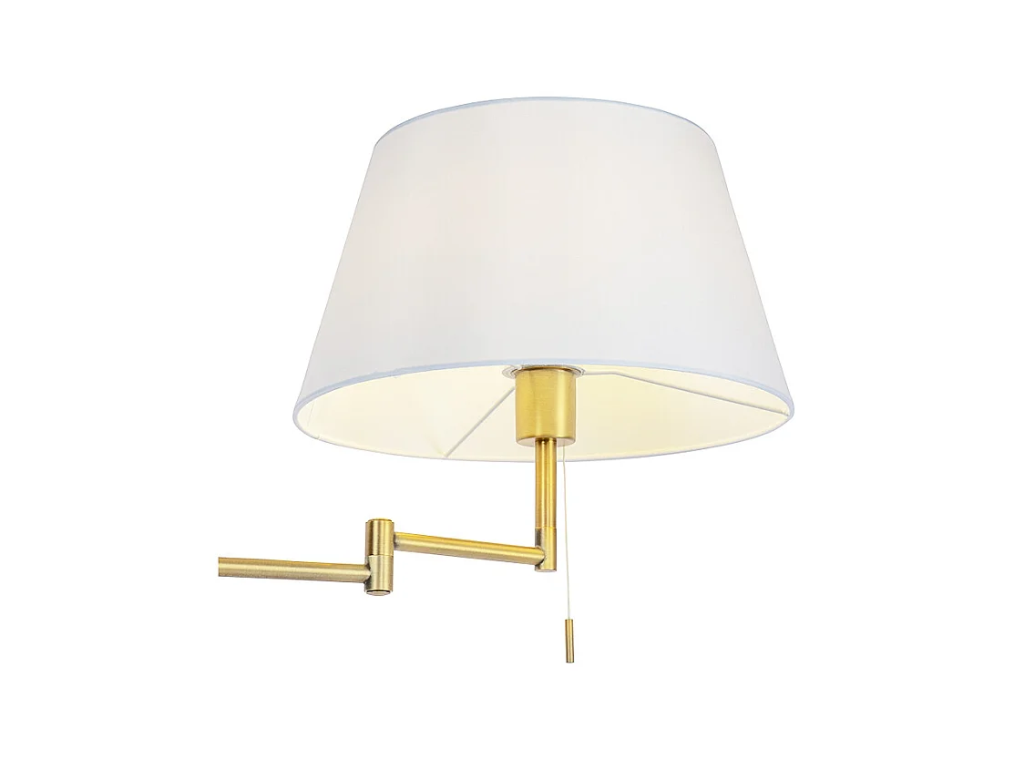 Lampadaire bronze avec abat-jour blanc et bras réglable - Ladas Deluxe