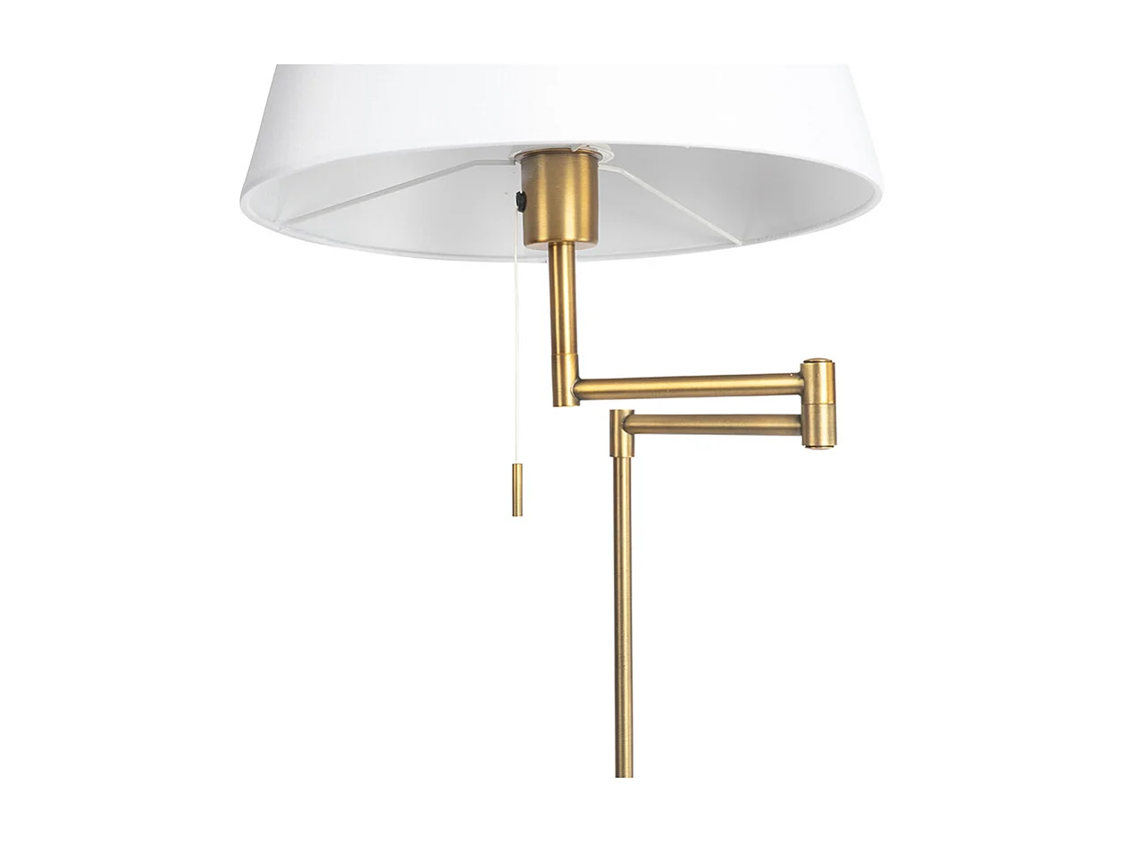 Lampadaire en bronze avec abat-jour blanc et bras réglable - Ladas Deluxe