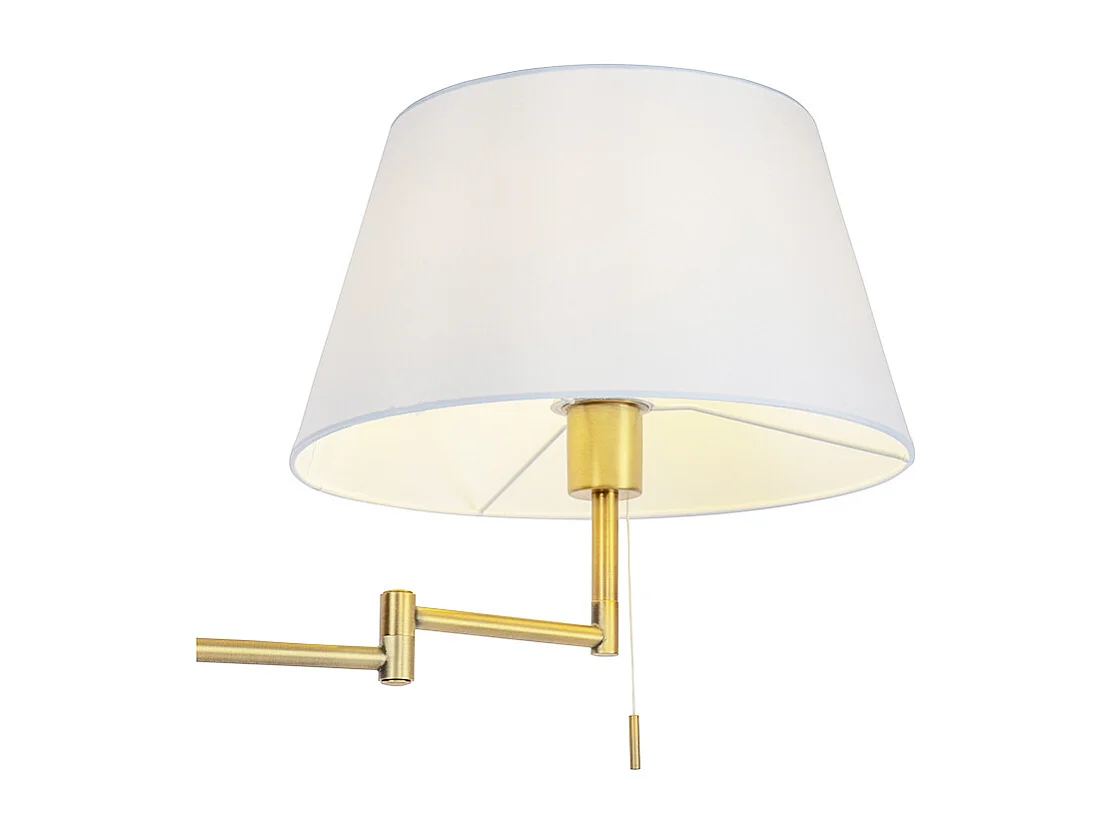 Lampadaire en bronze avec abat-jour blanc et bras réglable - Ladas Deluxe