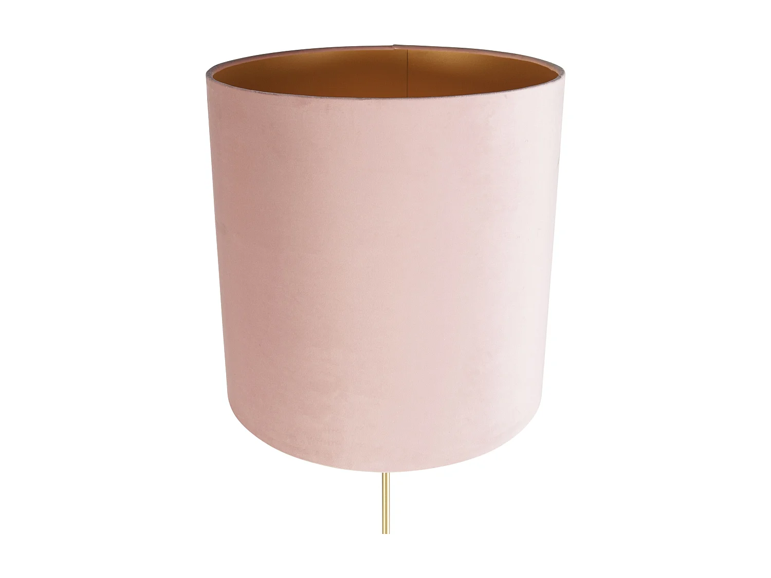 Lampadaire or/laiton avec abat-jour en velours rose 40/40 cm - Parte