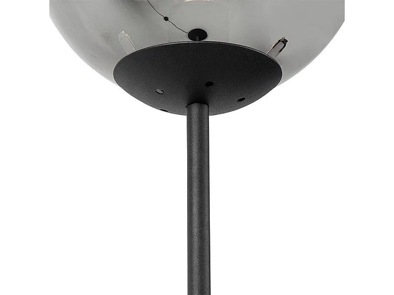 Lampadaire Art déco noir avec verre fumé - Pallon