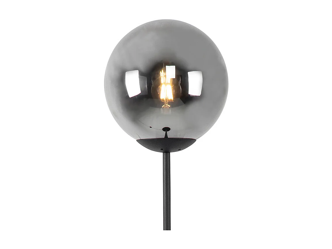 Lampadaire Art déco noir avec verre fumé - Pallon