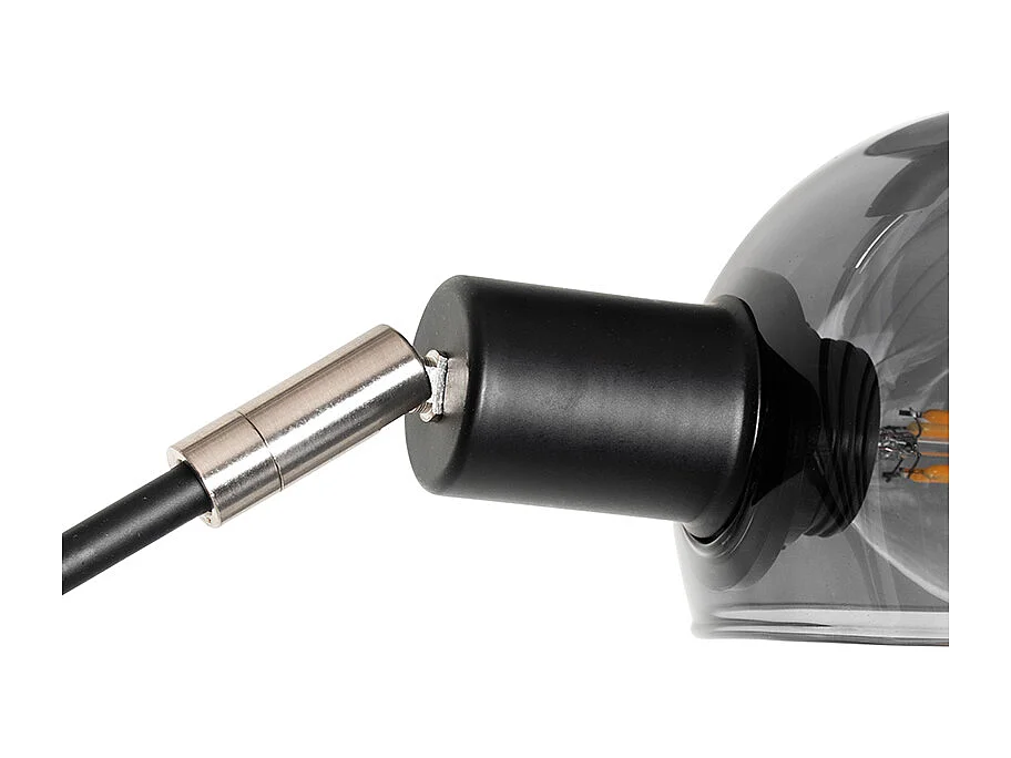 Lampadaire design noir avec verre fumé 5 lumières - Sixties Marmo