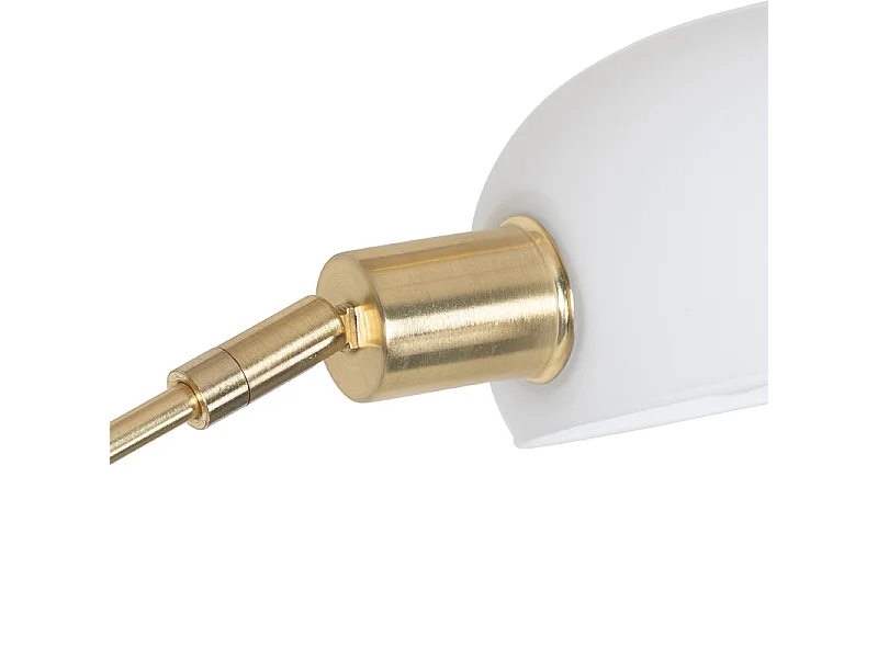 Lampadaire design en laiton avec verre opale 5 lumières - Sixties Marmo