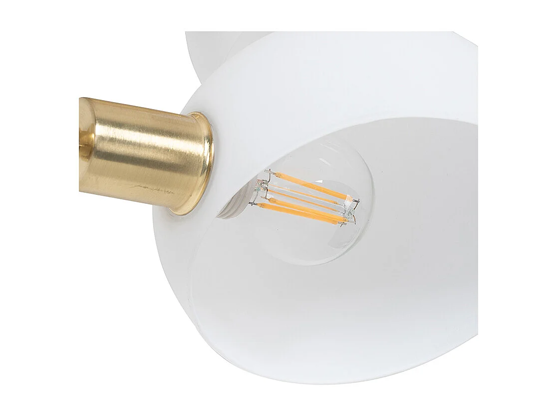 Lampadaire design en laiton avec verre opale 5 lumières - Sixties Marmo