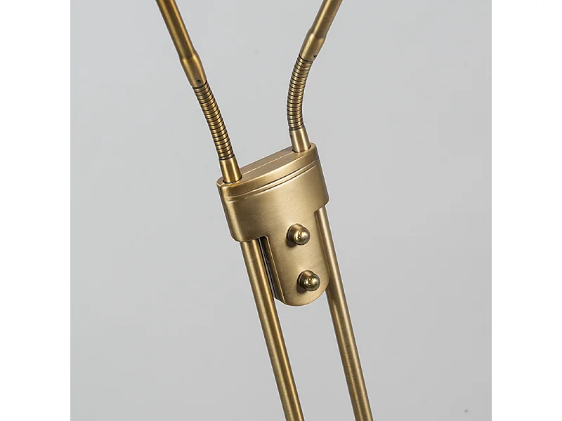 Lampadaire moderne en bronze avec lampe de lecture avec LED - Eva