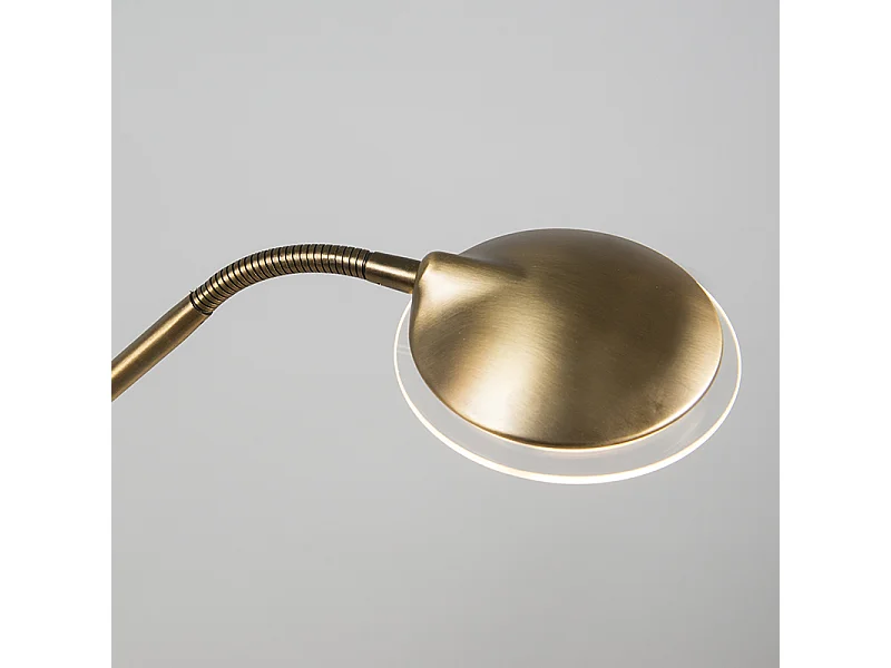 Lampadaire moderne en bronze avec lampe de lecture avec LED - Eva