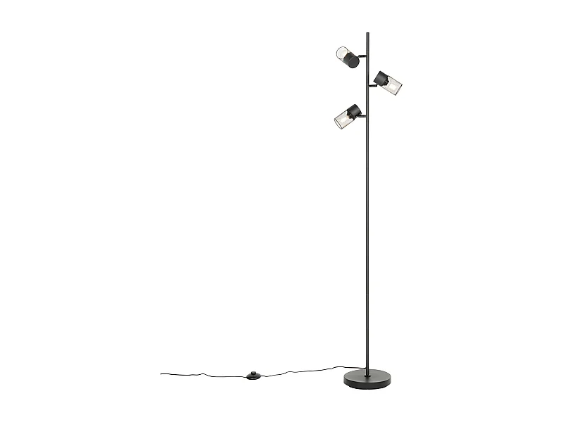 Lampadaire industriel noir 3 lumières - Jim