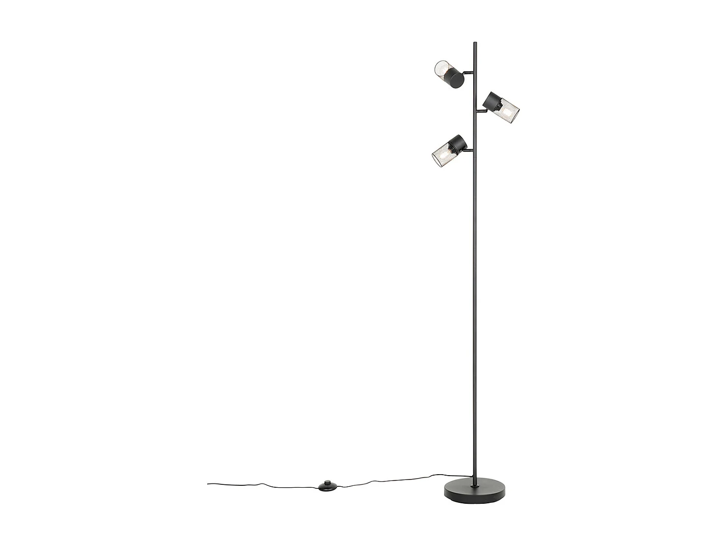 Lampadaire industriel noir 3 lumières - Jim