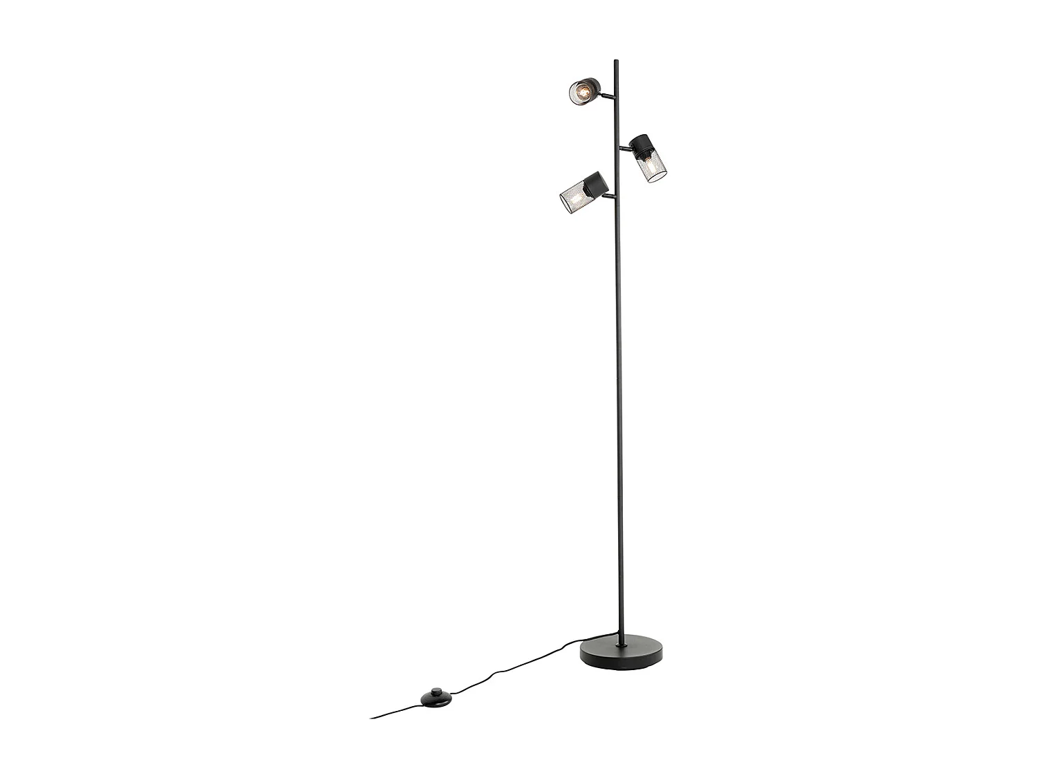 Lampadaire industriel noir 3 lumières - Jim