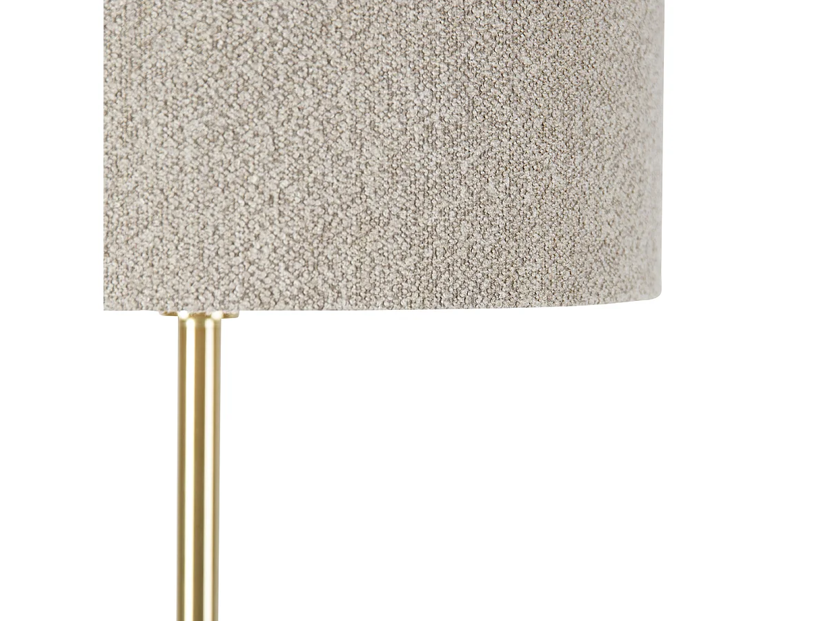 Lampadaire laiton avec abat-jour boucle taupe 50 cm - Simplo