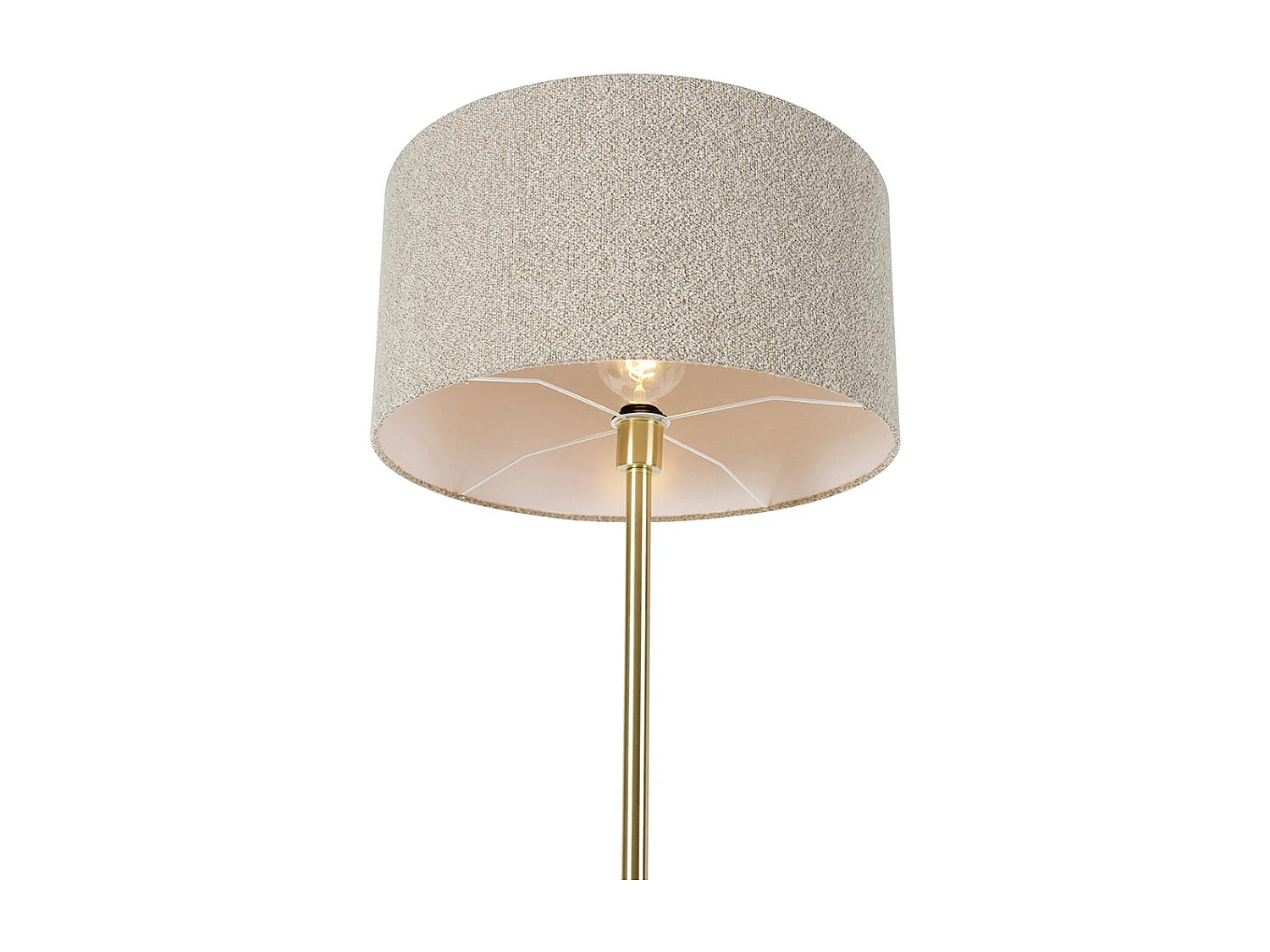 Lampadaire laiton avec abat-jour boucle taupe 50 cm - Simplo