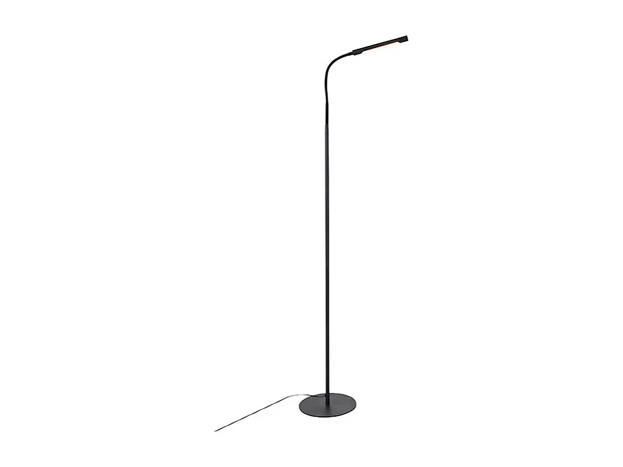 Lampadaire design noir avec LED et variateur tactile - Palka