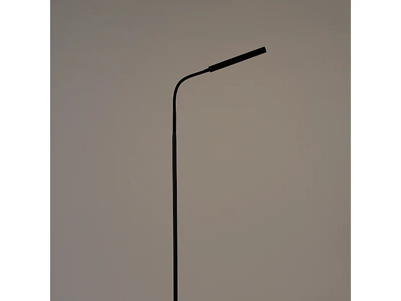 Lampadaire design noir avec LED et variateur tactile - Palka