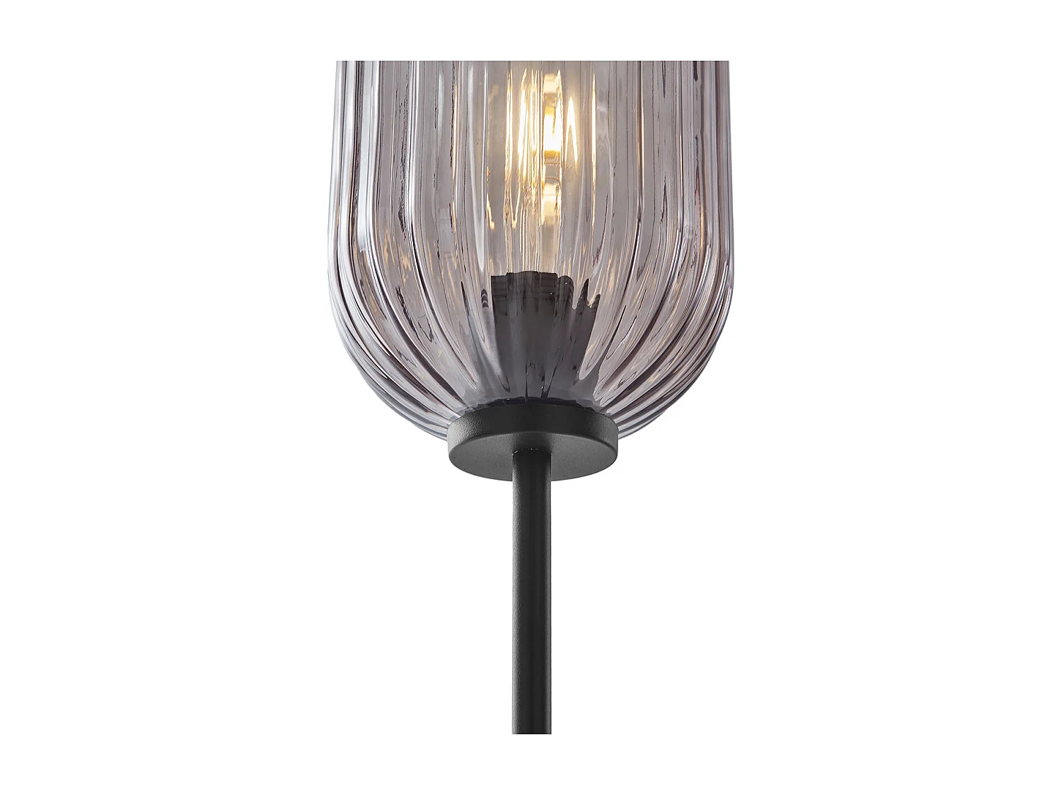 Lampadaire Art Déco noir avec verre fumé - Rid