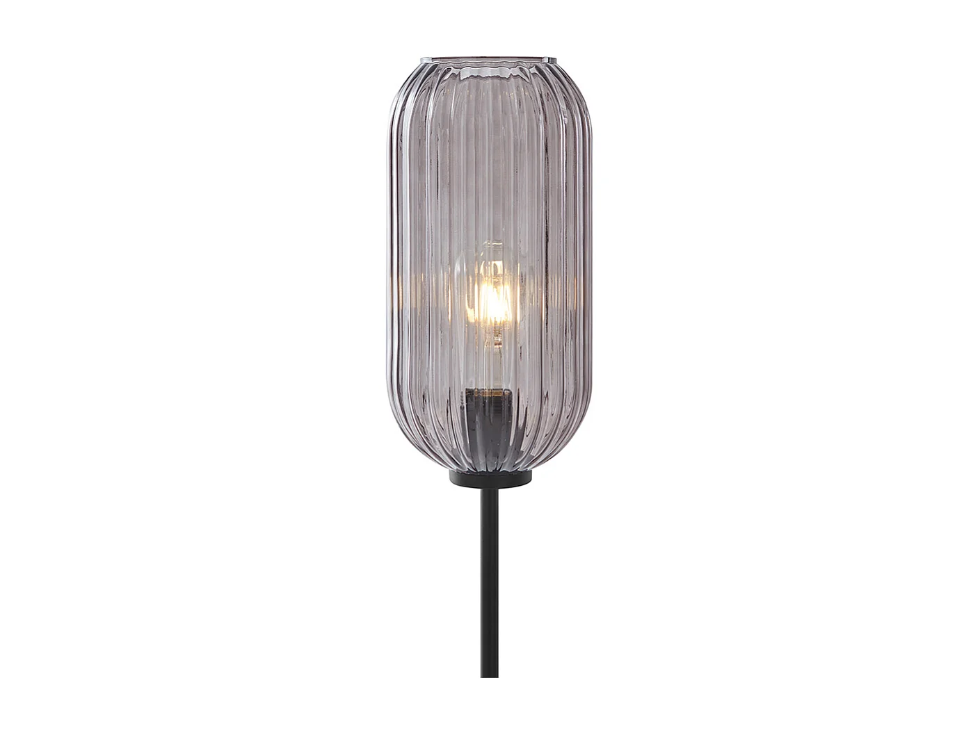 Lampadaire Art déco noir avec verre fumé - Rid