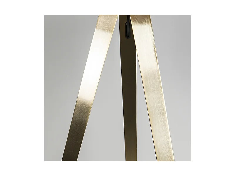 Lampadaire moderne en laiton avec abat-jour noir - Ilse